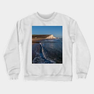 The Seven Sisters from the beach, East Sussex (2) Crewneck Sweatshirt